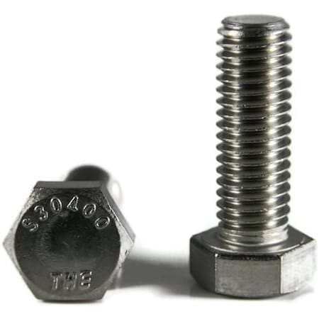 5/8-11 Hex Head Cap Screw, Plain 18-8 Stainless Steel, 2-1/2 In L, 25 PK